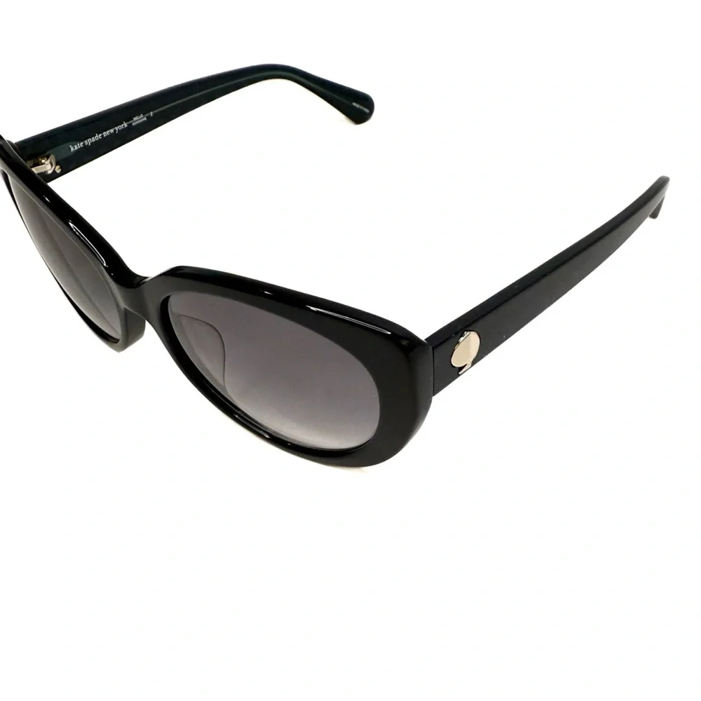 KATE SPADE NEW YORK Black Everett Round Cat Eye Sunglasses NWT